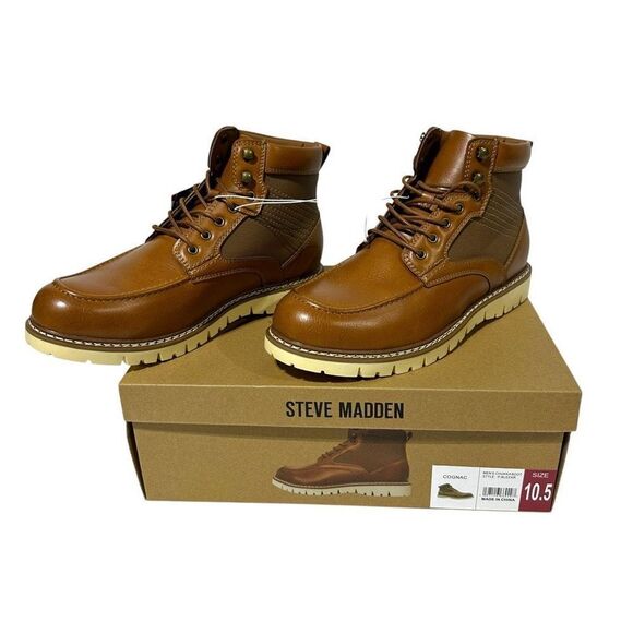 Steve Madden Men's Bleeker Boot Color Cognac Size 10.5 - Picture 13 of 16